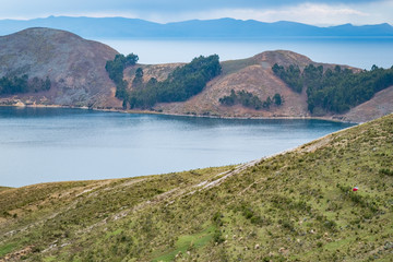 The Picturesque Coast of the Dream-Like Sun Island (Isla Del Sol) in the Middle of The Titikaka Lake in Bolivia