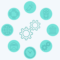 Gears vector icon sign symbol