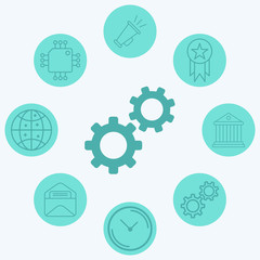 Gears vector icon sign symbol