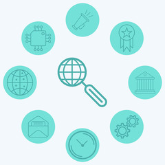 Global search vector icon sign symbol