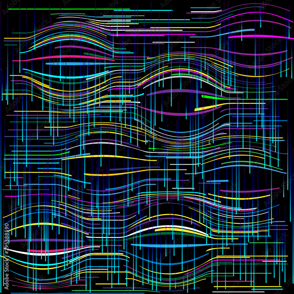 Aufkleber abstract background with distorted lines shapes