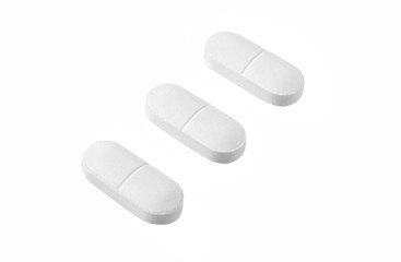 Medical pill tablet isolated on white