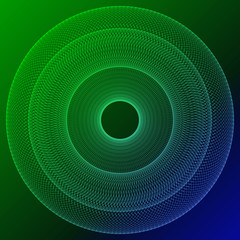 Circular wireframe as logo element or frame. Digital abstract background posters circles lines effect.