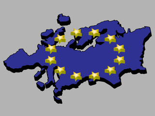 Europe map flag 3d Vector illustration eps 10