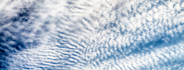 Blue Sky with Stripes Clouds Texture, may use as background