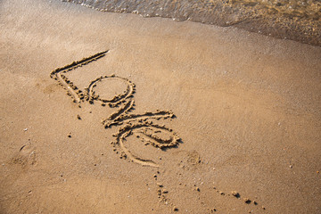 Sandy, sea shore, the waves are coming.