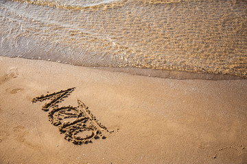 Sandy, sea shore, the waves are coming.