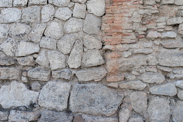 Fondo con textura de muro antiguo de piedra y ladrillo