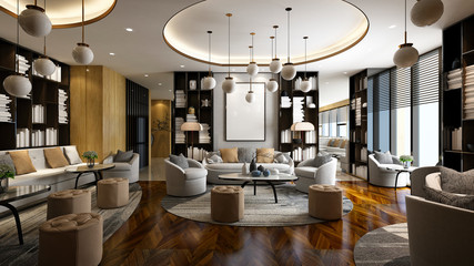 3d render of modern living room