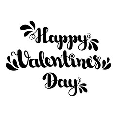 Lettering Happy Valentines Day isolated on white background. Vector illustration for Valentine s Day.