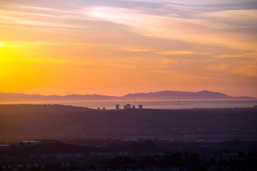 sunset over buildings 