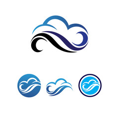 Cloud servers data logo and symbols icons design
