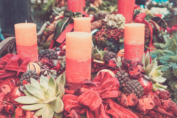 Decorated advent candles