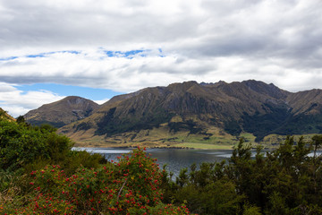Naklejka na ściany i meble view of lake Wanaka, south island, New Zealand