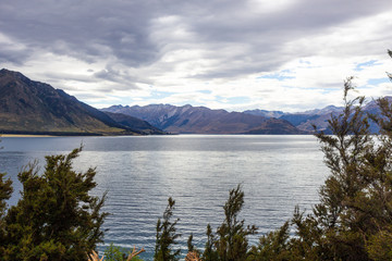 Fototapeta premium view of lake Wanaka, south island, New Zealand