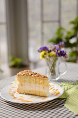 piece of cake on a plate