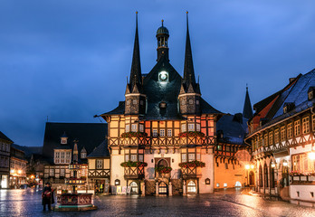 Town Hall of Wernigerode (Germany/Harz) at Night
