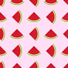 Watermelon seamless pattern in modern flat style for wrapping paper, wallpaper, textile and other items. Vector illustration. EPS10.