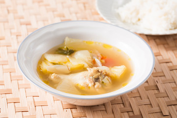 Hot and delicious chicken soup