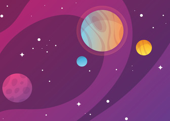 Obraz na płótnie Canvas Flat vector web banners on the theme of astronomy, galaxy, astronaut, spaceman, spaceship, planet. Flat Vector Illustration. Flat Design Background. Web vector illustration. Vector Background.