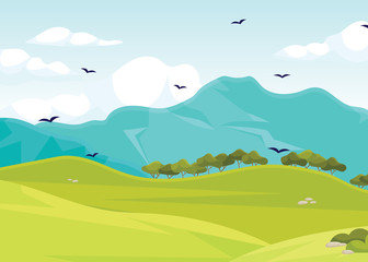 web banners on the theme of Grass Field, nature, summer, agriculture, farming, country.