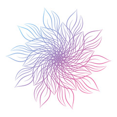 Mandala. Round floral ornamental design element isolated on white background. Outline vector illustration for invitation, greeting cards, print on T-shirt and other items.
