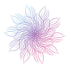 Fototapeta premium Mandala. Round floral ornamental design element isolated on white background. Outline vector illustration for invitation, greeting cards, print on T-shirt and other items.