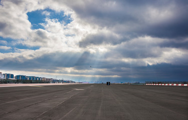 Gibraltar airport runway, also used as public road