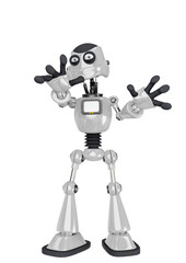 robot cartoon saying hey stop there