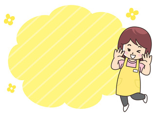 介護士の女性　吹き出し