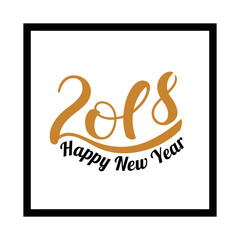 2018 Happy New Year. Typographic element for New Year's design. Vector illustration isolated on white background.