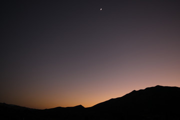 sunset in the great mountains