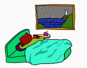 a bear looking at window