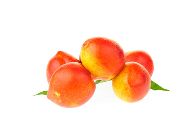 Peach on a white background