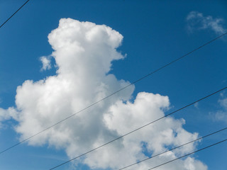  blacas clouds with blue background