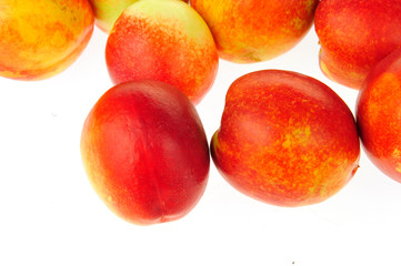Peach on a white background