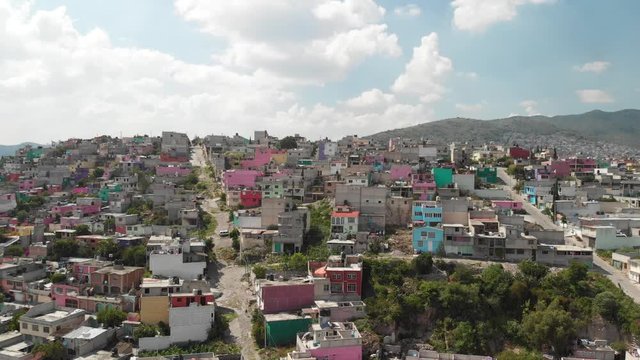 Aerial view of colorful Ecatepec