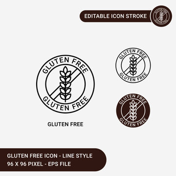 Gluten free icons set vector illustration with icon line style. Editable stroke icon on isolated white background for web design, user interface,  and mobile application 