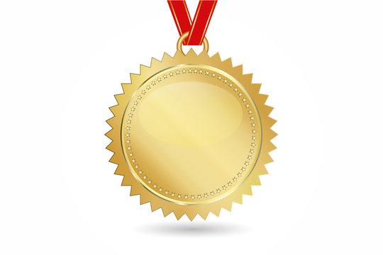 Gold medal award logo vector image