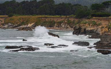 Eye of the spirit breaker wave in Sea Ranch, CA