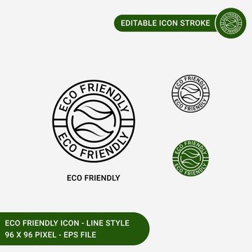 Eco Icons Set Vector Illustration With Icon Line Style. Eco Friendly Packaging Concept. Editable Stroke Icon On Isolated White Background For Web Design, User Interface,  And Mobile Application 