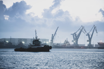 Fototapeta premium View of the bay and the port in Veracruz Mexico