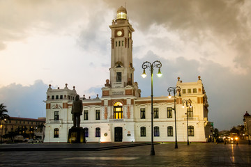 View of the Great Plaza del Malecon in the port of Veracruz Mexico