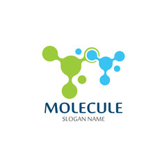 DNA Molecule atom logo abstract technology design vector