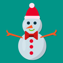 snowman isolated for christmas concept vector illustration