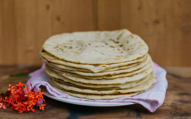 The final result of handmade webbed tortillas