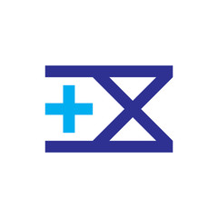 Obraz premium Plus with X letter logo design vector