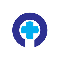 Circle Plus logo design vector, Emergency push button logo