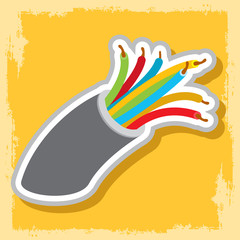 High voltage wires icon.