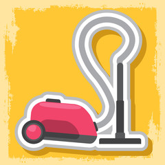 Vacuum cleaner icon, Electric home appliances.